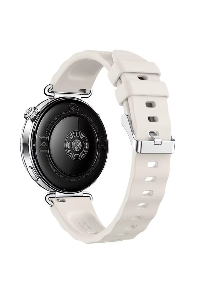 سوار سيليكون متوافق مع ساعات هواوي GT6 41 مم | GT5 41 مم | GT4 41 مم 2025، سوار سيليكون ناعم جديد مقاس 18 مم، أساور معصم ناعمة وجيدة التهوية بدون فراغات للرجال والنساء (لون أبيض كريمي) - Image 3